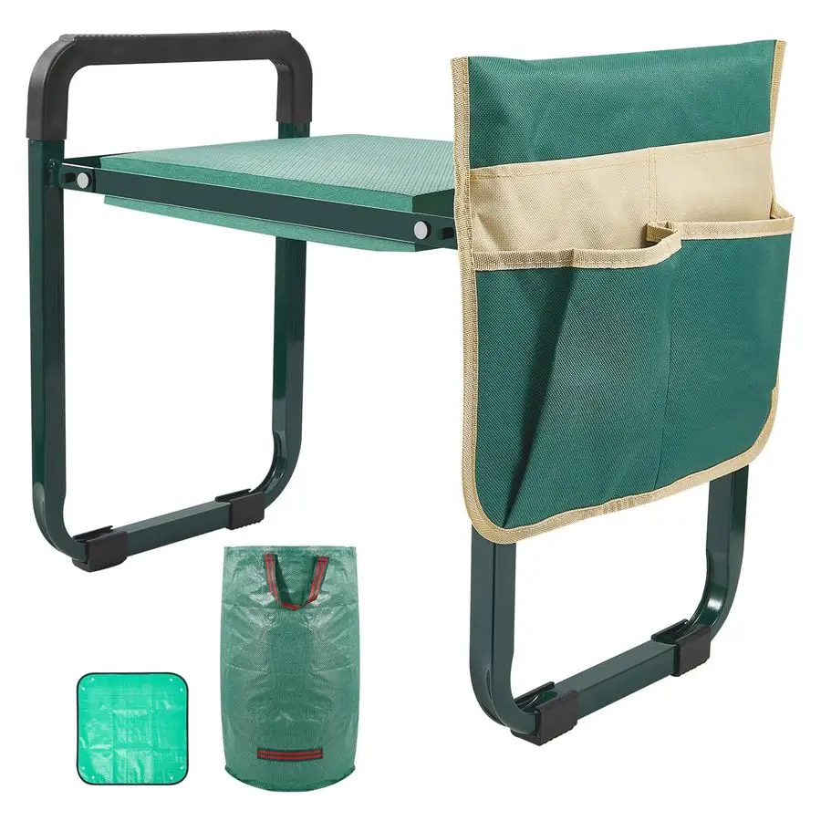 

Duty Garden Kneeler и сиденье с сумками для инструментов Складная садовая скамейка Kneeler-усилитель Табурет для пожилых людей Многоразовая сумка-усилитель Repo
