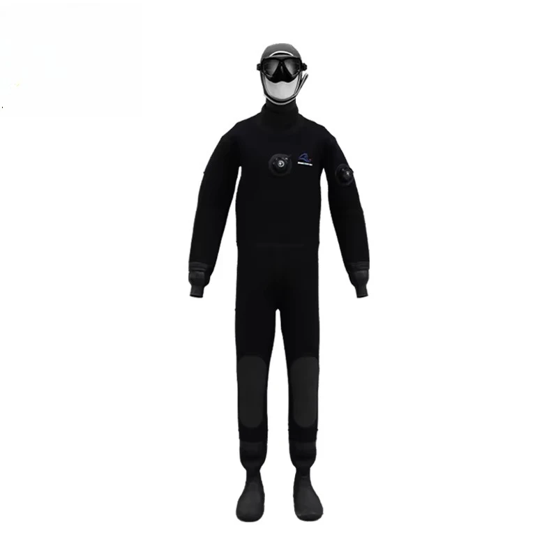 Custom Back Zip Dry Suits Neoprene Adult Breathable Waterproof Sportswear Fabric Internal Straps Neoprene Dry Suit With Boots