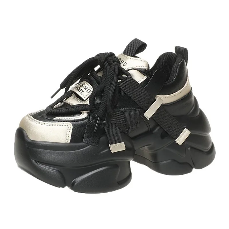 جديد 8 سنتيمتر النساء الشتاء الدافئة أحذية رياضية مكتنزة سميكة القاع أحذية عالية منصة فلكنيز أحذية الخريف بلينغ أحذية رياضية غير رسمية أبي #1