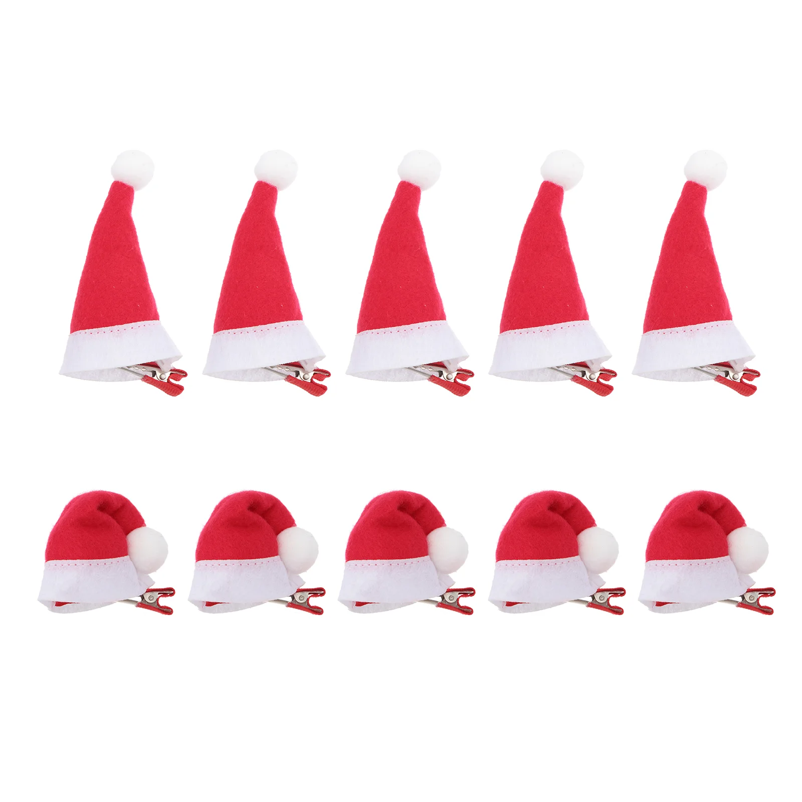 

10 Pcs Christmas Hair Clips Santa Hat Grips Gifts for Adults Tree Toppers Party Accessories Alligator Aldult Hairpins