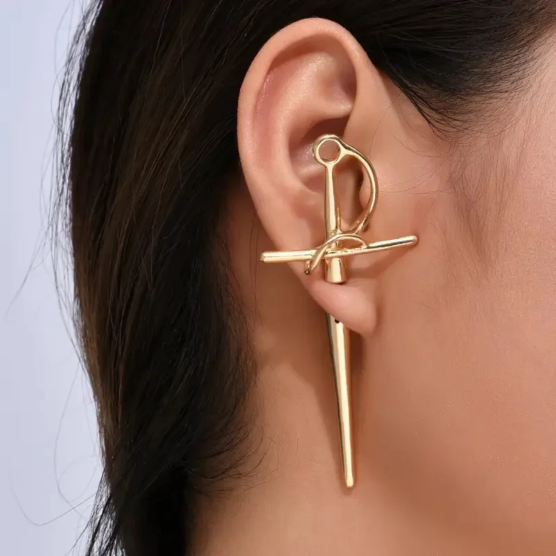 Gothic Sword Cross Earrings For Women Jewelry Accessory 2025 Trend Earrings Set