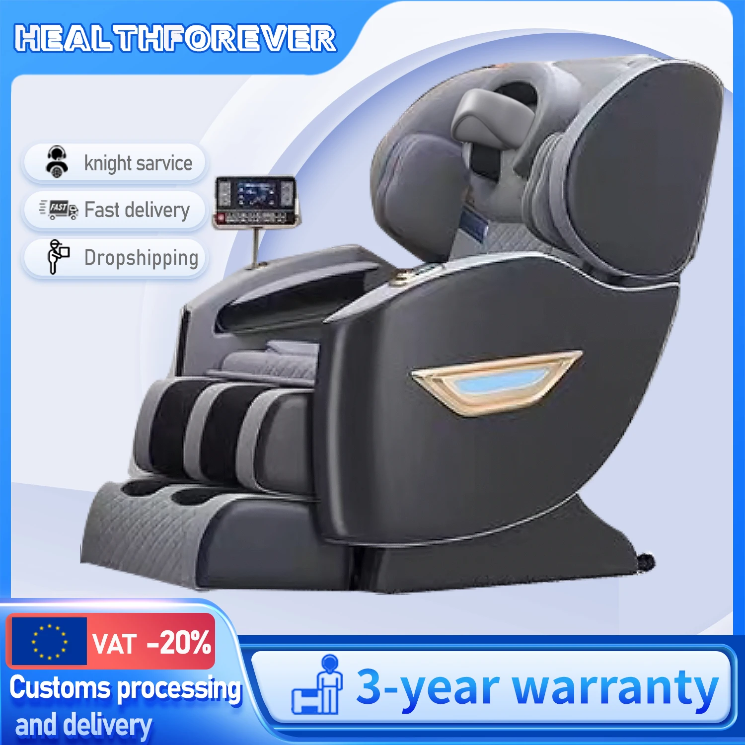 massage chair Zero Gravity Smart Electric Recliner Back Relaxing Rocking Portable Black  Brown Massage Chair Three Year Warranty