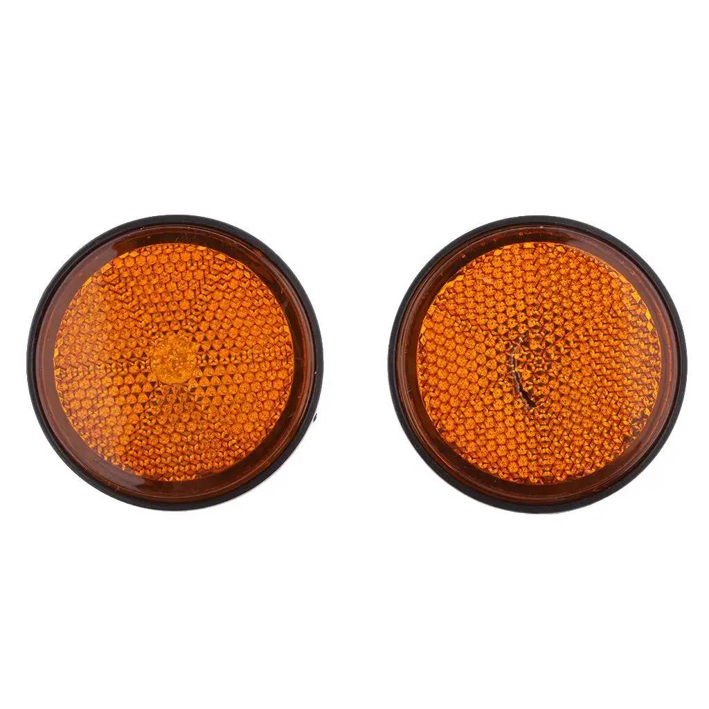 2 Pieces Round Reflectors Universal for Motorcycle Bikes ATV Dirt Bike Red Orange Blue