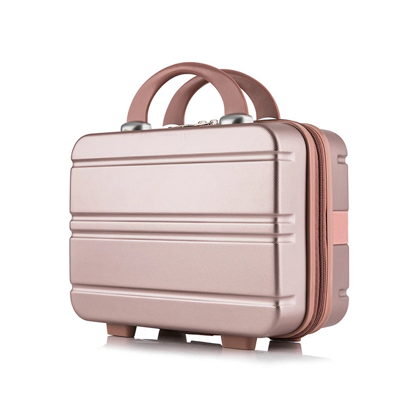 New Arrival Women's Vertical Stripe Fashion Design Solid Portable Makeup Box Small Storage Luggage Travel Suitcase Dropshipping