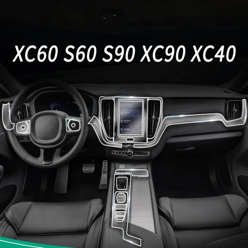 

TPU Transparent Film for Volvo XC60 18-22 Car Interior Protection Stickers Center Control Gear Outlet Navigation Dashboard Panel