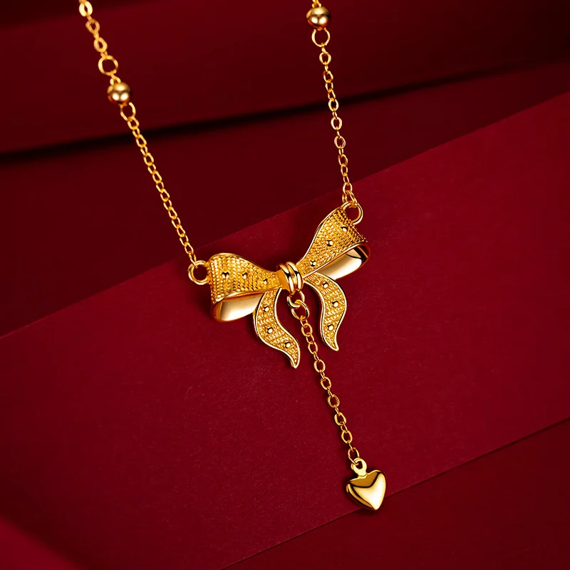 Trendy 18k Gold Leaf Pendan&Necklacet for Women Luxury Wedding Party Gifts Wholesale