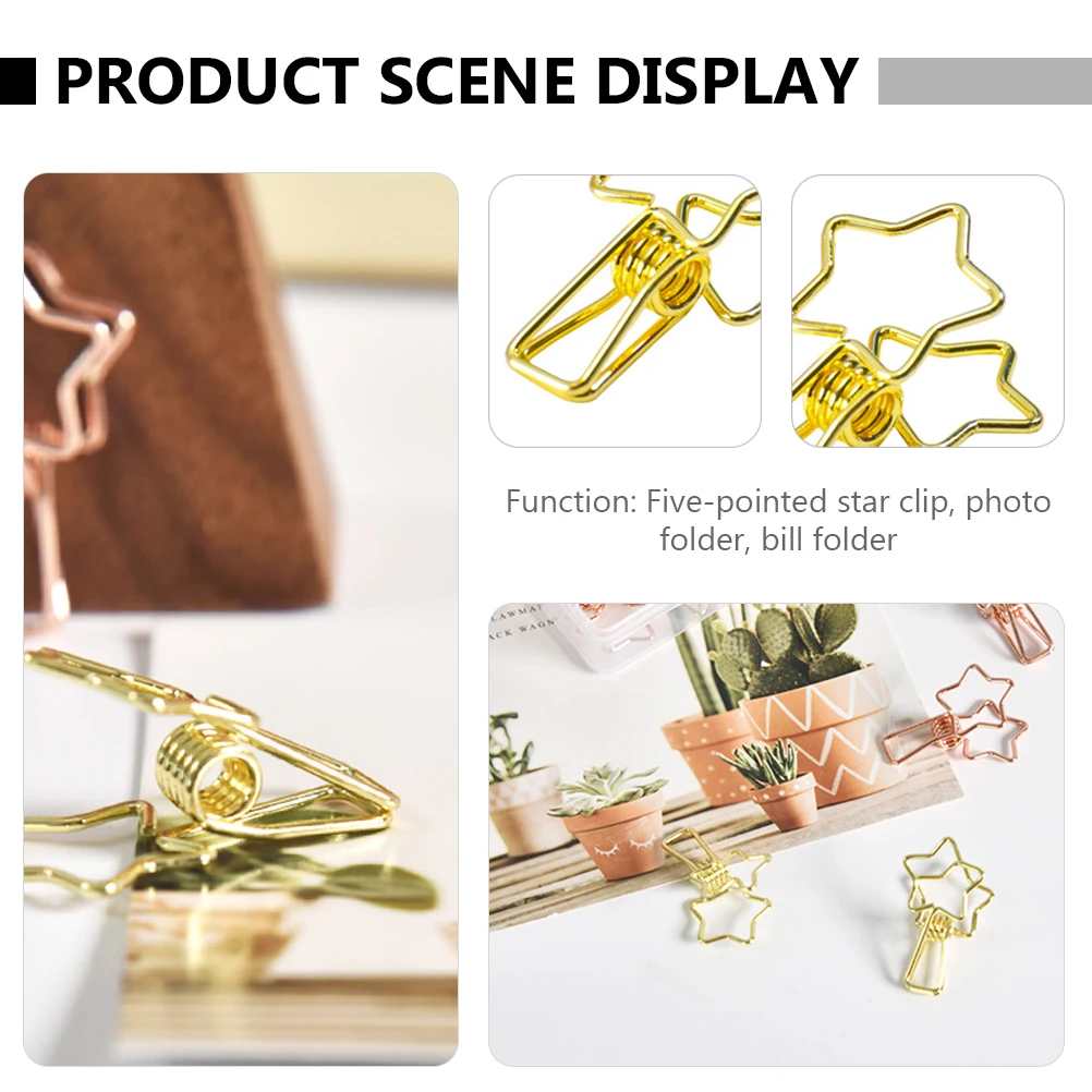 

16 Pcs Photo Folder Clip Receipt File Organizing Clips for Golden Clamps Office Document