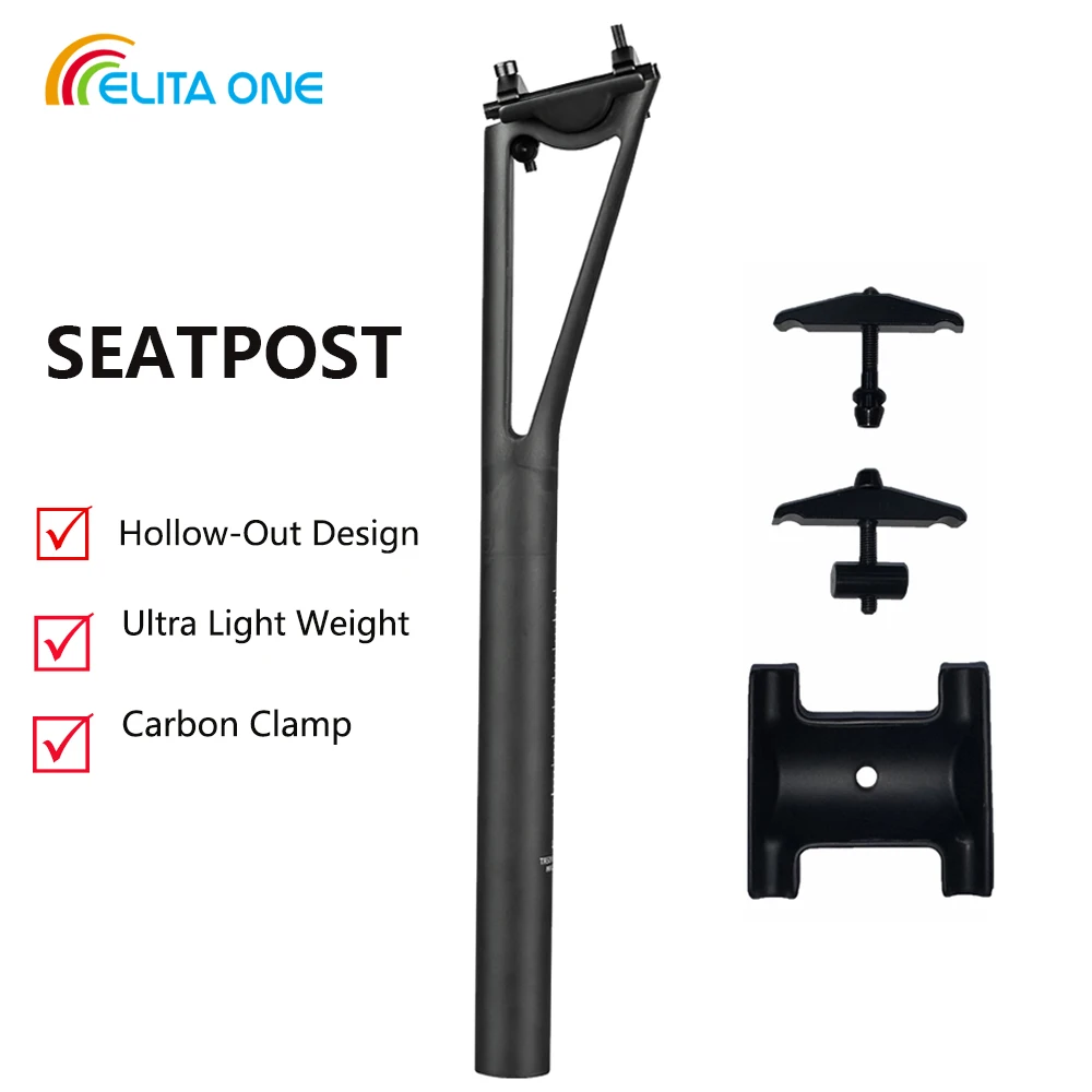 ELITAONE Bicycle Seatpost Carbon UD Matt Offset 20mm Seat Post 27.2/30.9/31.6 Mtb Road Bike Shock Absorption Seatpost