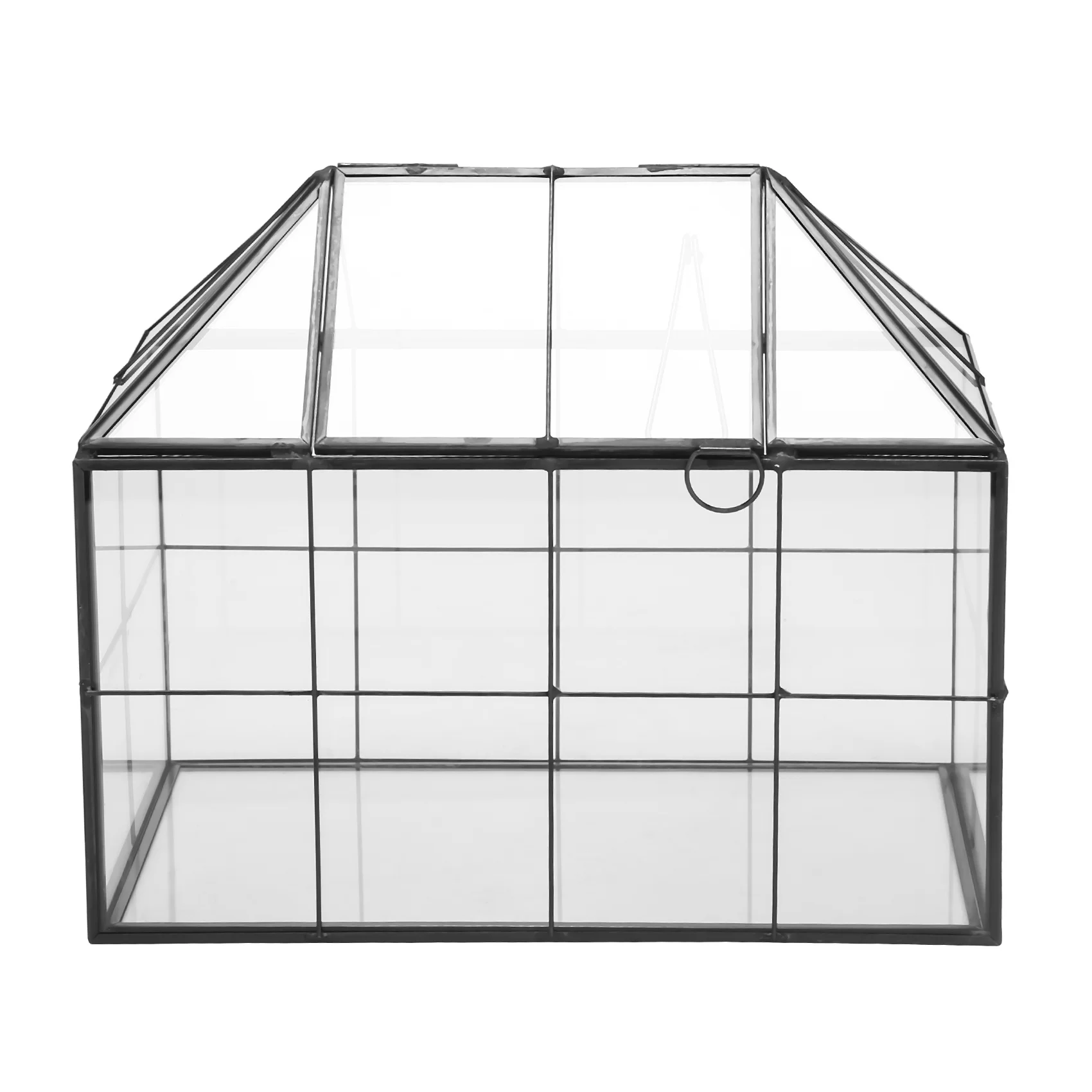 

Glass Glass Terrarium Handmade House Shape Geometric Glass Container with Swing Lid Indoor Planter for Succulents