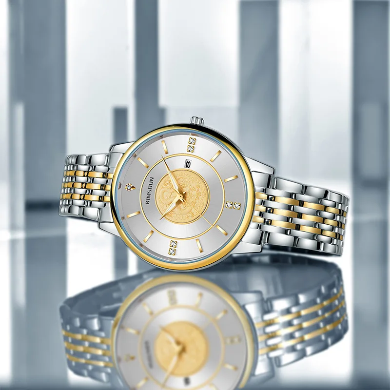 CQ344 Модные мужские часы, деловой календарь, светящиеся полые водонепроницаемые кварцевые часы, подарочные часы для отдыха для мужчин