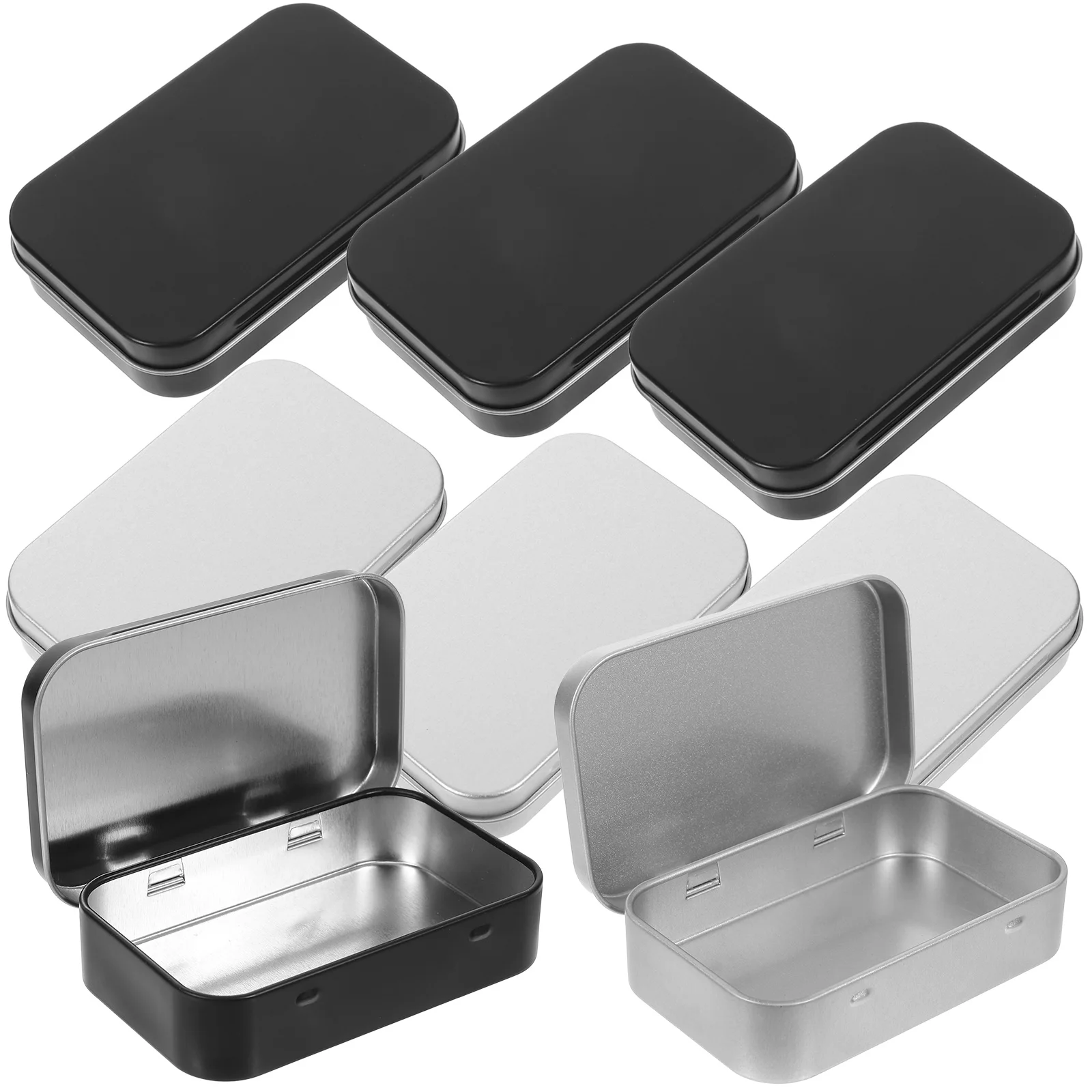 

8pcs Metal Storage Tin Boxes Durable Tinplate Small Lightweight Containers with Lids for Jewelry Coins Home Party Use Trinket
