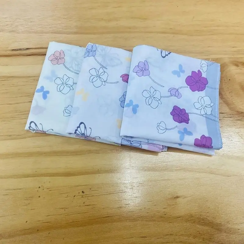 195E Versatile Floral Pattern Handkerchief for Various Occasion Celebration Party