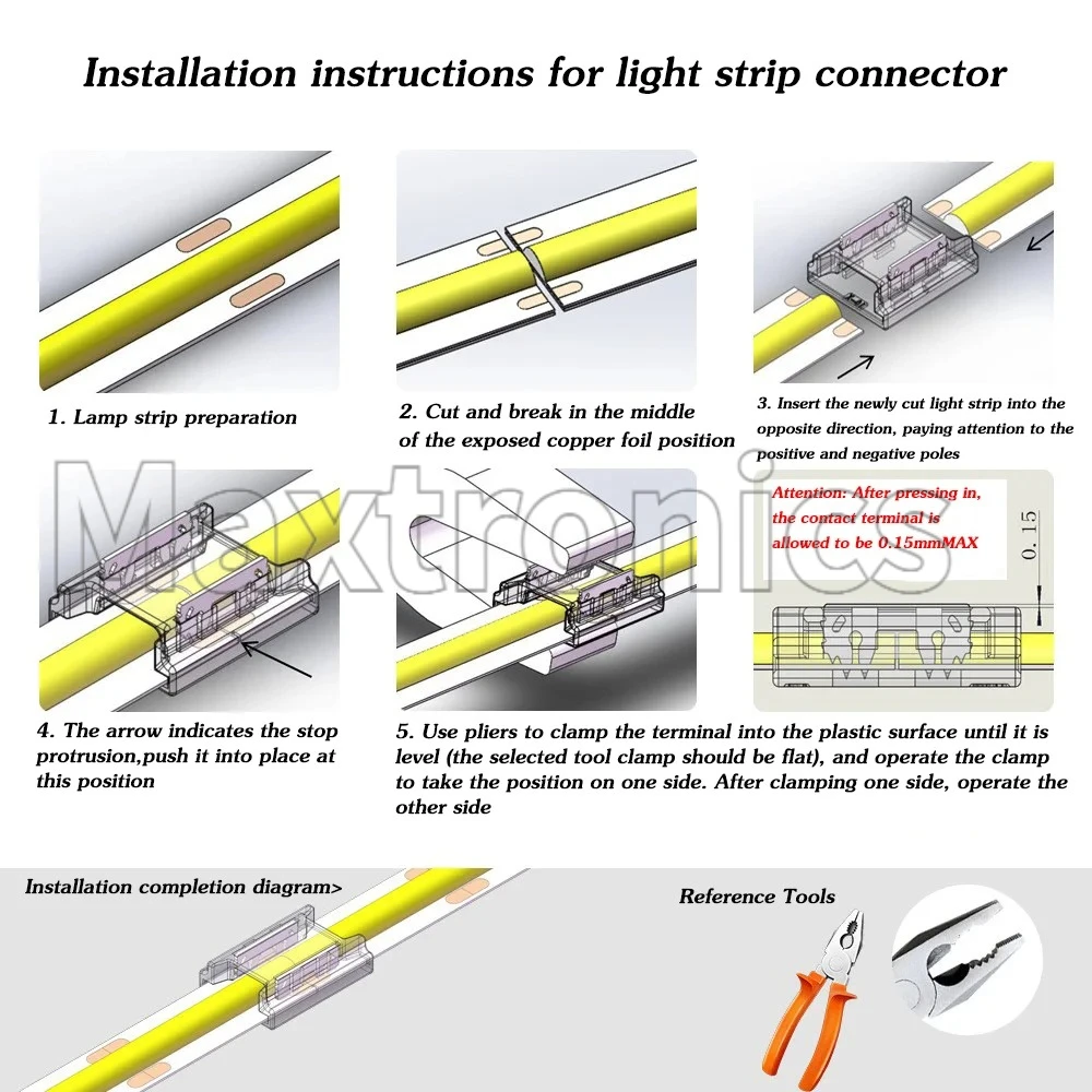 L T X Shape 9in1 Transparent LED Connectors 5/8/10mm COB LED Strip Connector Tape Lights DIY SMD COB 5050 2835 2pin Strip Light