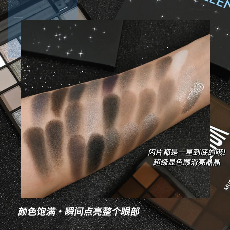 25 Colors Punk Smokey Cool Toned Smokey Eye Shadow Palette Dark Black Grey Silvery Color Stage Party Performance Makeup