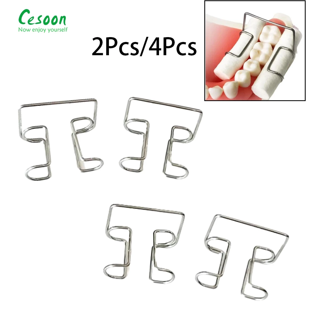 2Pcs/4Pcs Dental Cotton Roll Holder Clip Stainless Steel Sterilizable Autoclavable Orthodontic Dentist Holder Dentistry Lab Tool