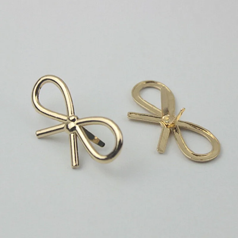 2pcs Metal Bowknot Buckle New Style Decoration Shoes Clasp for DIY Handbag Bag Garments Hardware Closure Bag Parts Accessories