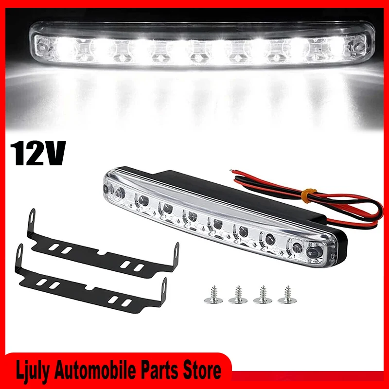 

2 Pcs 8 LED Universal Super Bright Car Lights Daytime Running Lights Car Driving DRL Fog Lamp Light Super White 12V Night Lights