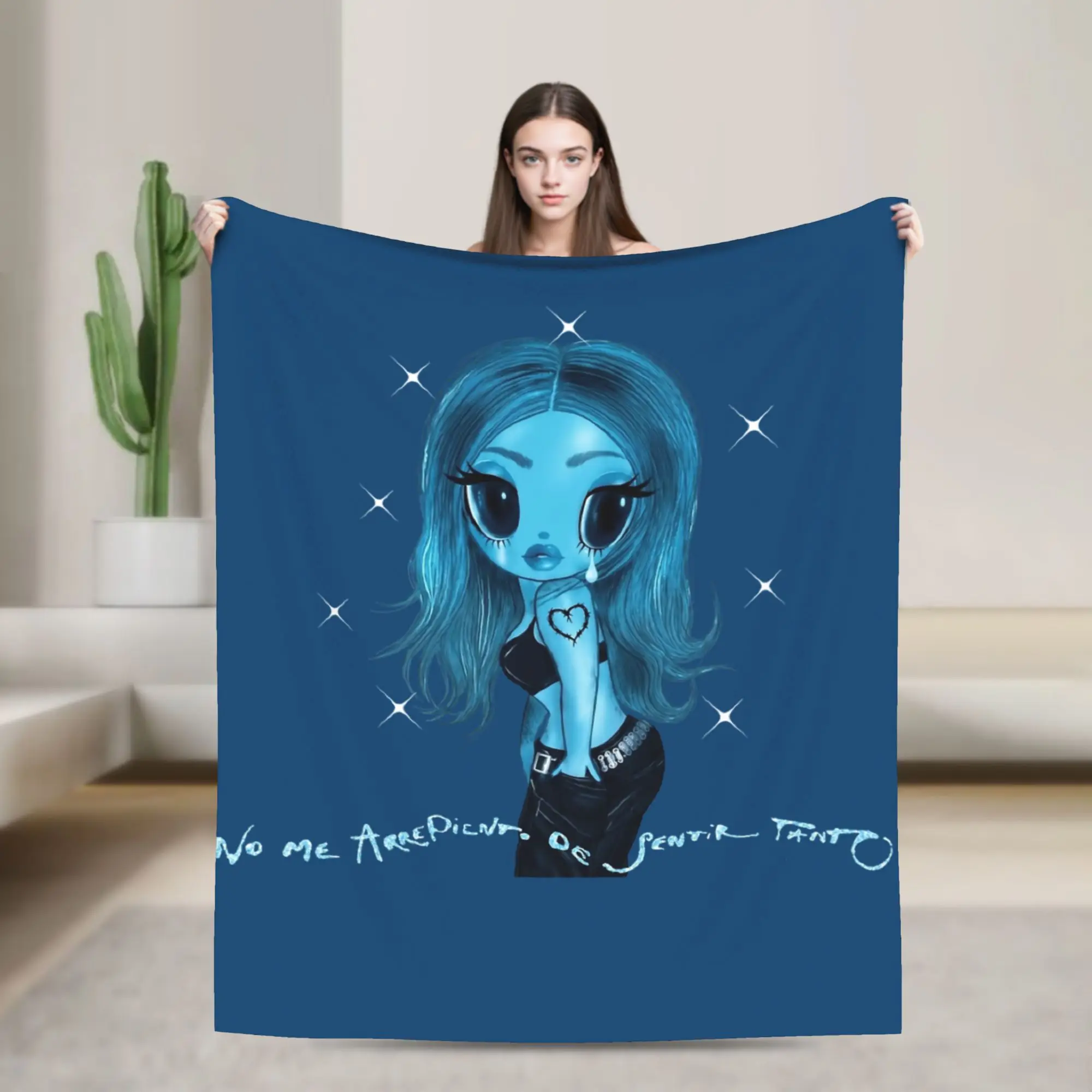 Karol G New Album Retro Blanket no me arrepiento de sentir tanto  Flannel Throw Blanket Decoration Soft Warm Bedspread