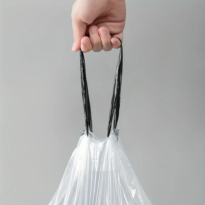 75pcs thickened household closure drawstring garbage bag, 45 * 50 lifting rope bag, garbage bin plastic bag