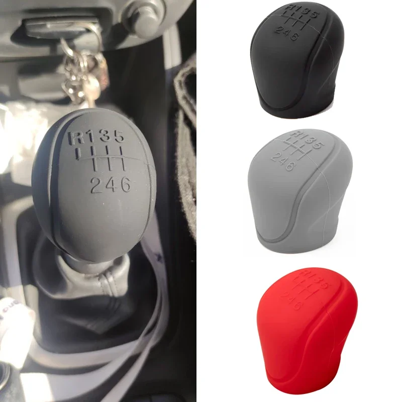Universal Manual 5 Speed Silicone Gear Shift Knob Cover Non-Slip Car Accessory Black Gray Beige Red