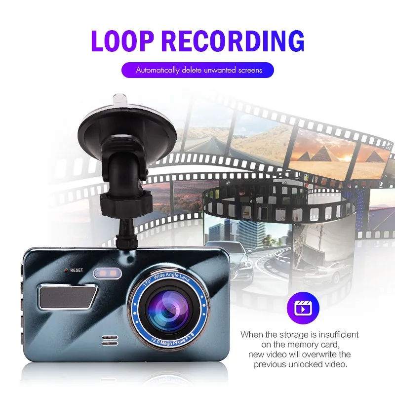 1080P Car DVR Dash Cam Video Recorder 3 In 1 Rear View Dual Full HD Car Camera 3.6