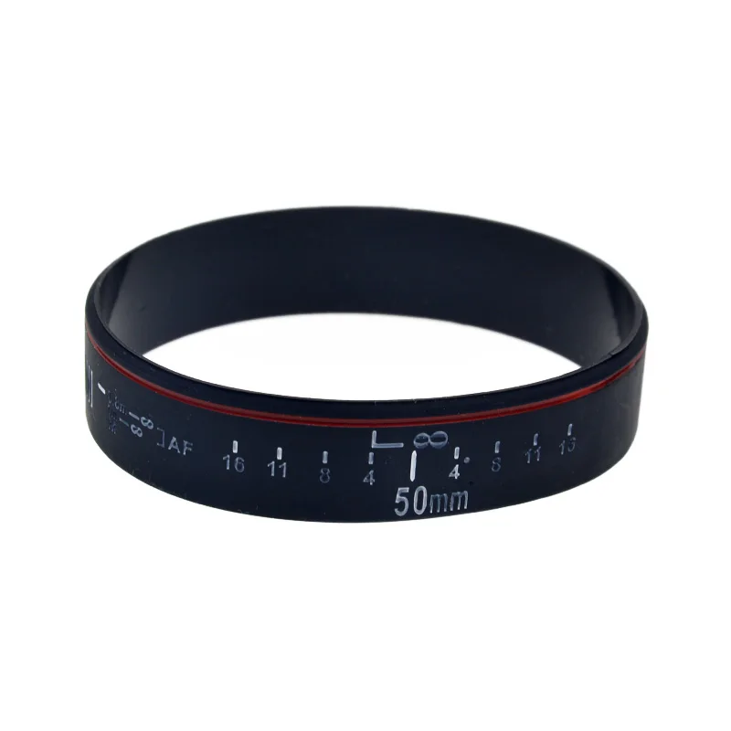 1 PC Silicone Bracelet With Camera Lens Markings  Focus the Lens Bracelet Unisex Adjustable Wristband for Sports And Fitness