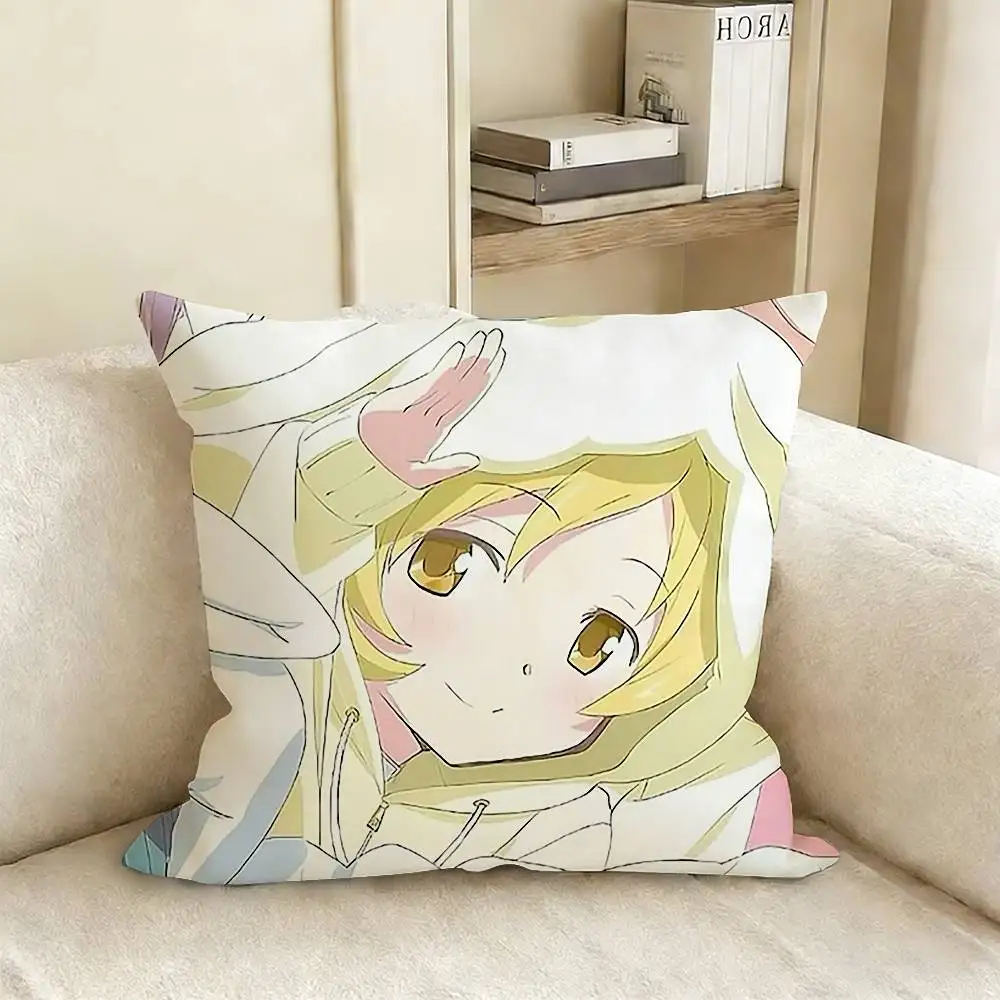 M-Mami T-Tomoe Cartoon Pillow Case Living Room Sofa Cushion Cover Suitable For Home Bedroom Room Decoration