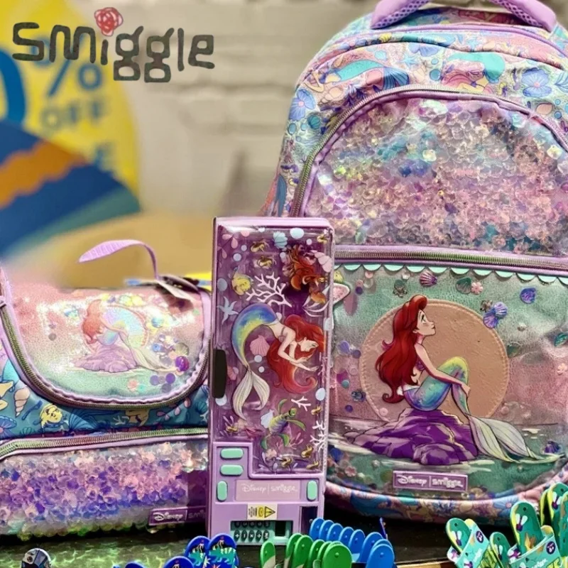 

Disney Smiggle Australia Mermaid Cinderella School Bag Children Stationery Student Pen Case Lunch Bag Backpack Children's Gift