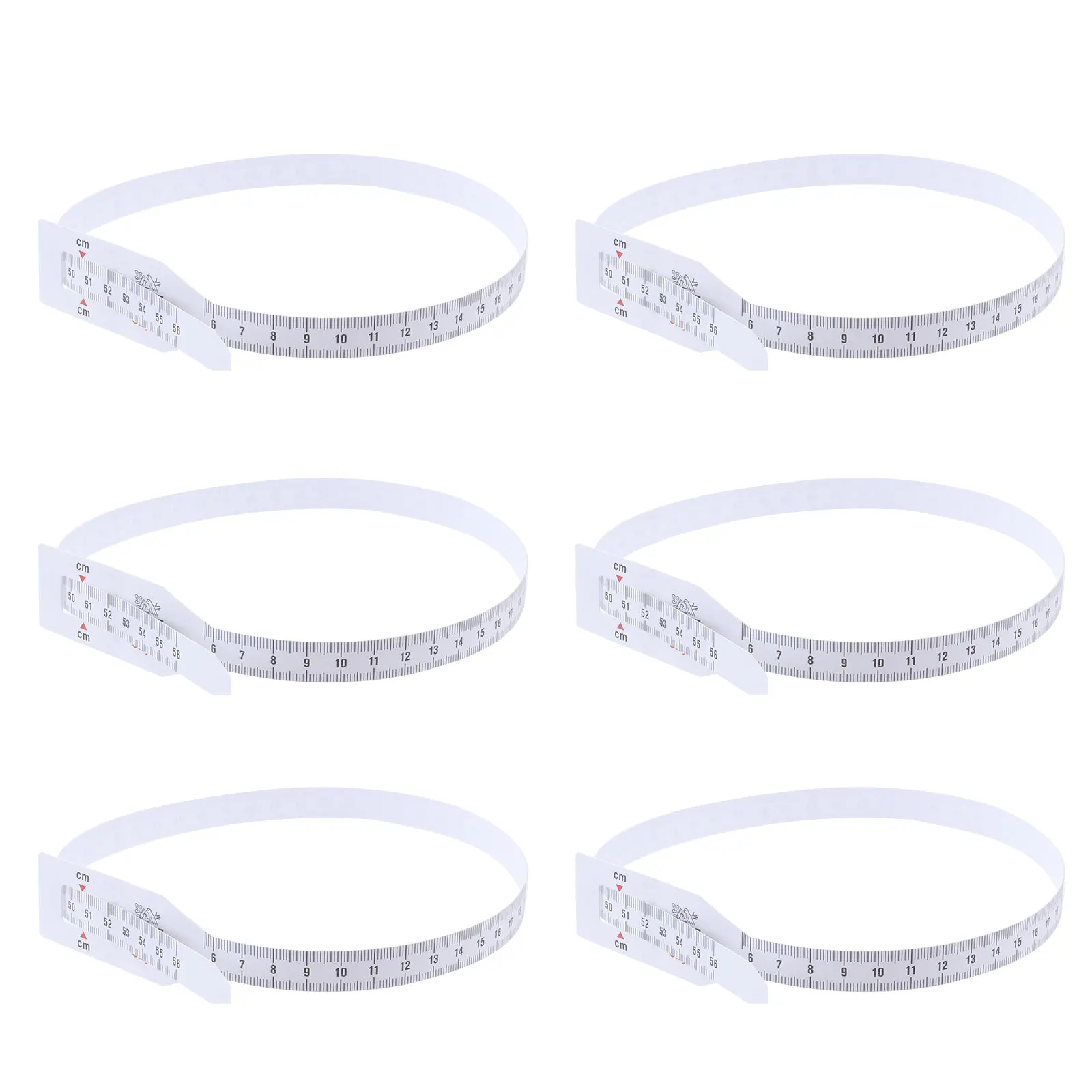 

6Pcs Infant Head Circumference Tape Measurement Durable Plastic Safe Nonscratch Accurate Calibration 56cm White