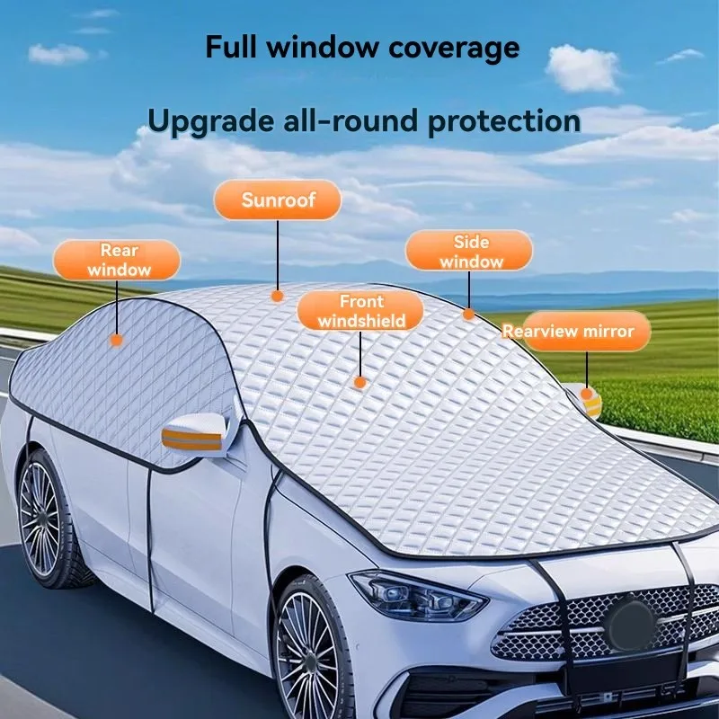 

Утолщенный хлопковый автомобильный снежный чехол серебристого цвета, универсальный, подходит для моделей внедорожников и седанов, защита от мороза и снега