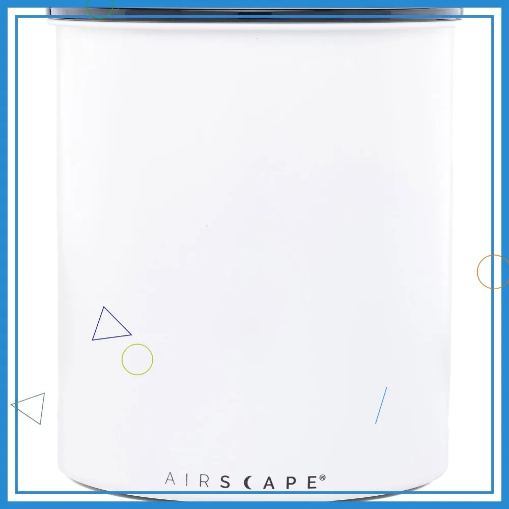 

Large Coffee Storage Canister with Patented Oxygen Removal Lid, Holds 2.2 lbs Beans - Matte White