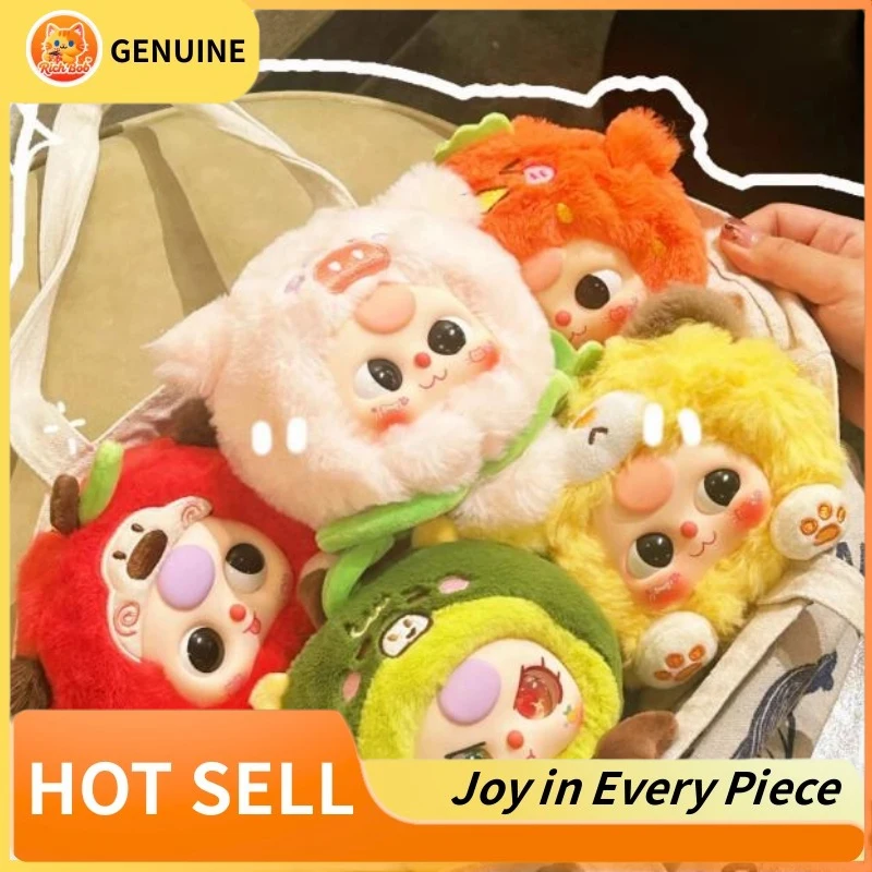 Echte Baby Drie Blind Box Echt Verwond Je Serie Pluizige Tas Fruit Decoratie Pop Mystery Box Trendy Verrassing Kindergeschenken
