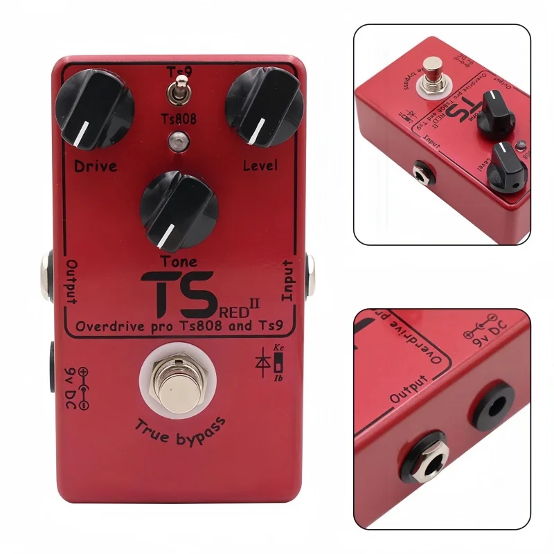 DemonFX TS Red Overdrive Effect Pedal Professional Dual Mode TS808/TS9 Overdrive True Bypass for Electric Guitar Stage and Studi