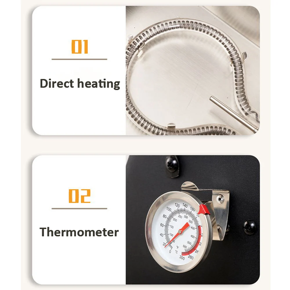 Xeoleo-Torréfacteur électrique pour grains de café, machine de torréfaction domestique avec courbe de cuisson Mars, acier inoxydable et verre de