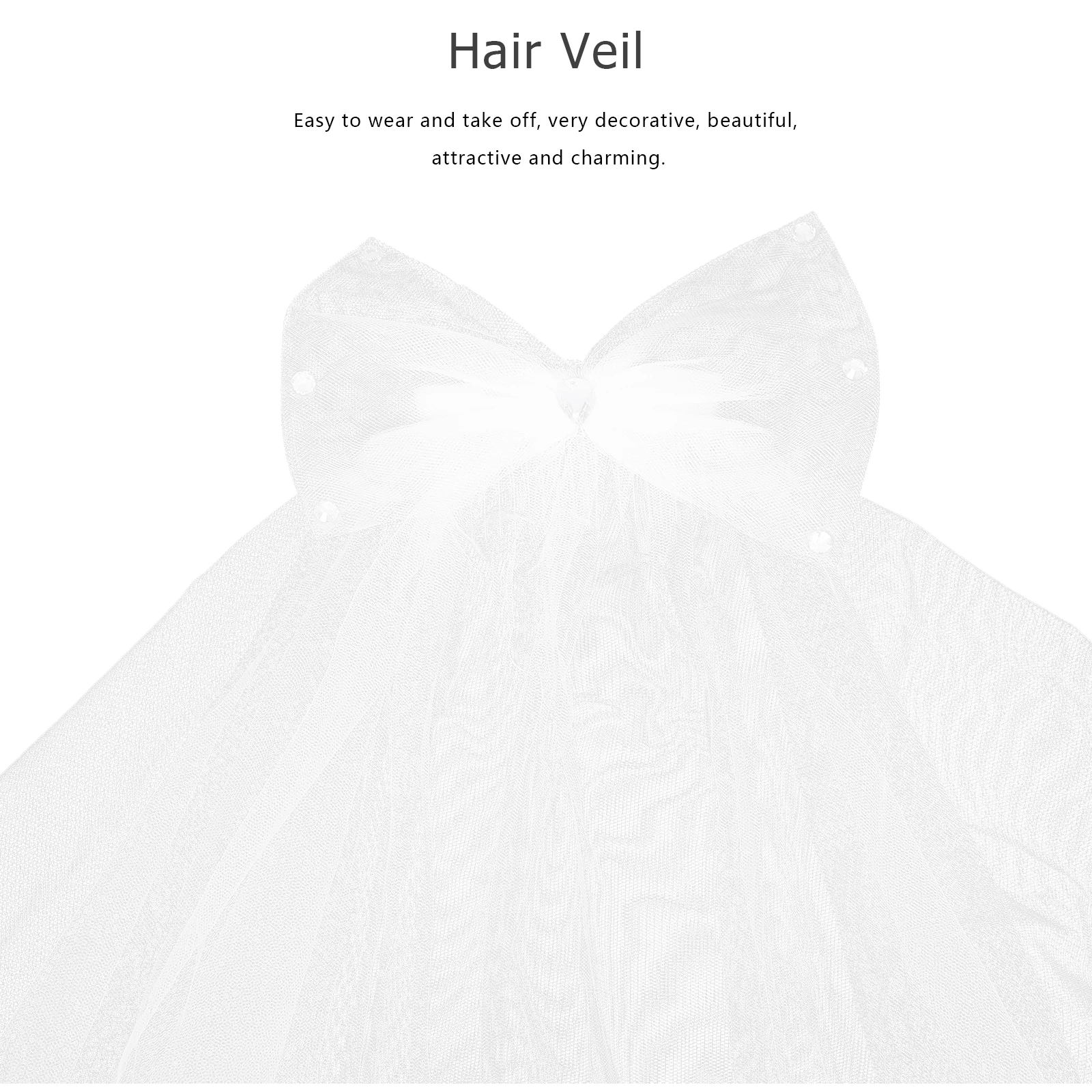 

Wedding Veil Delicate Comfortable Premium Bridal Veil Romantic Decorative Hair Accessory for Photos Hair Accessories