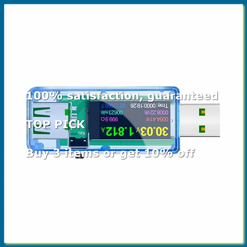 ● U96P 13 в 1 USB-тестер, цифровой вольтметр постоянного тока, измеритель напряжения и тока, детектор зарядки, индикатор, прозрачно-синий.
