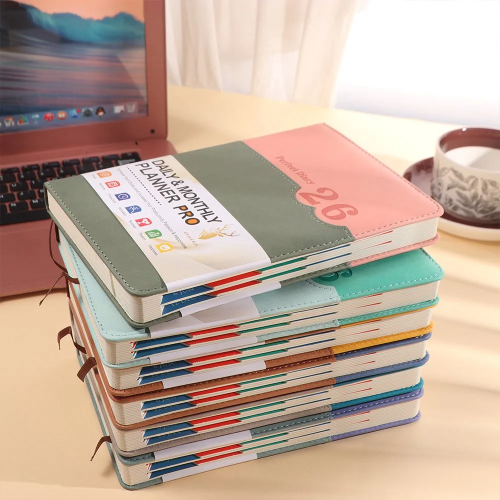 

365 Days 2026 Schedule Planner Notepad Efficiency Thick Paper To-do List Notebook Wear-resistant Self-discipline