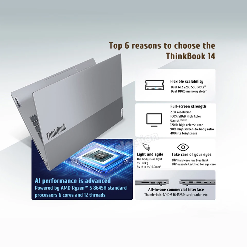 Windowsノート本体 LenovoThinkBook R78845H 32G DDR5 1T NVMe Amazon.com: Lenovo ThinkBook 16 Gen 8 AI Business Laptop, 16