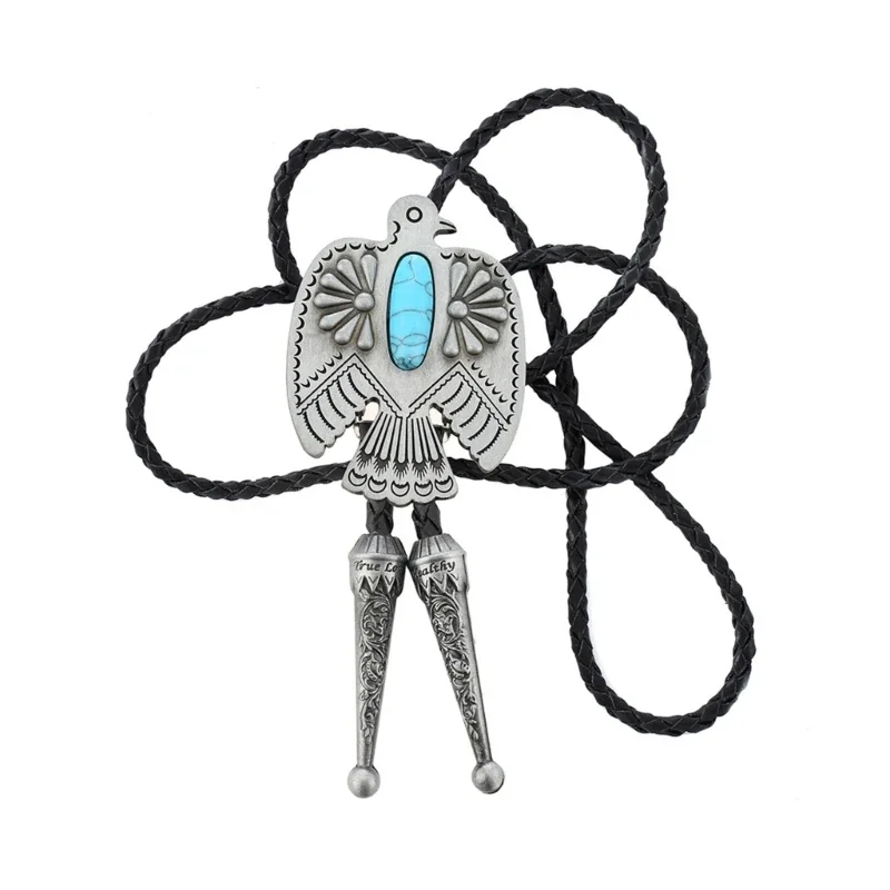 

Turquoise Bolo Tie for Adult Unisex Cowboy Necktie Costume Accessories Neck Tie for Women Mens Accessories Jewelry Gift 57BD