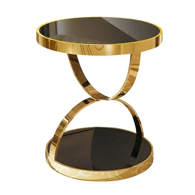 best seller Modern Living Room Furniture Sofa Side Table Light Luxury Fashion Simple Coffee Snack Glass Corner Table