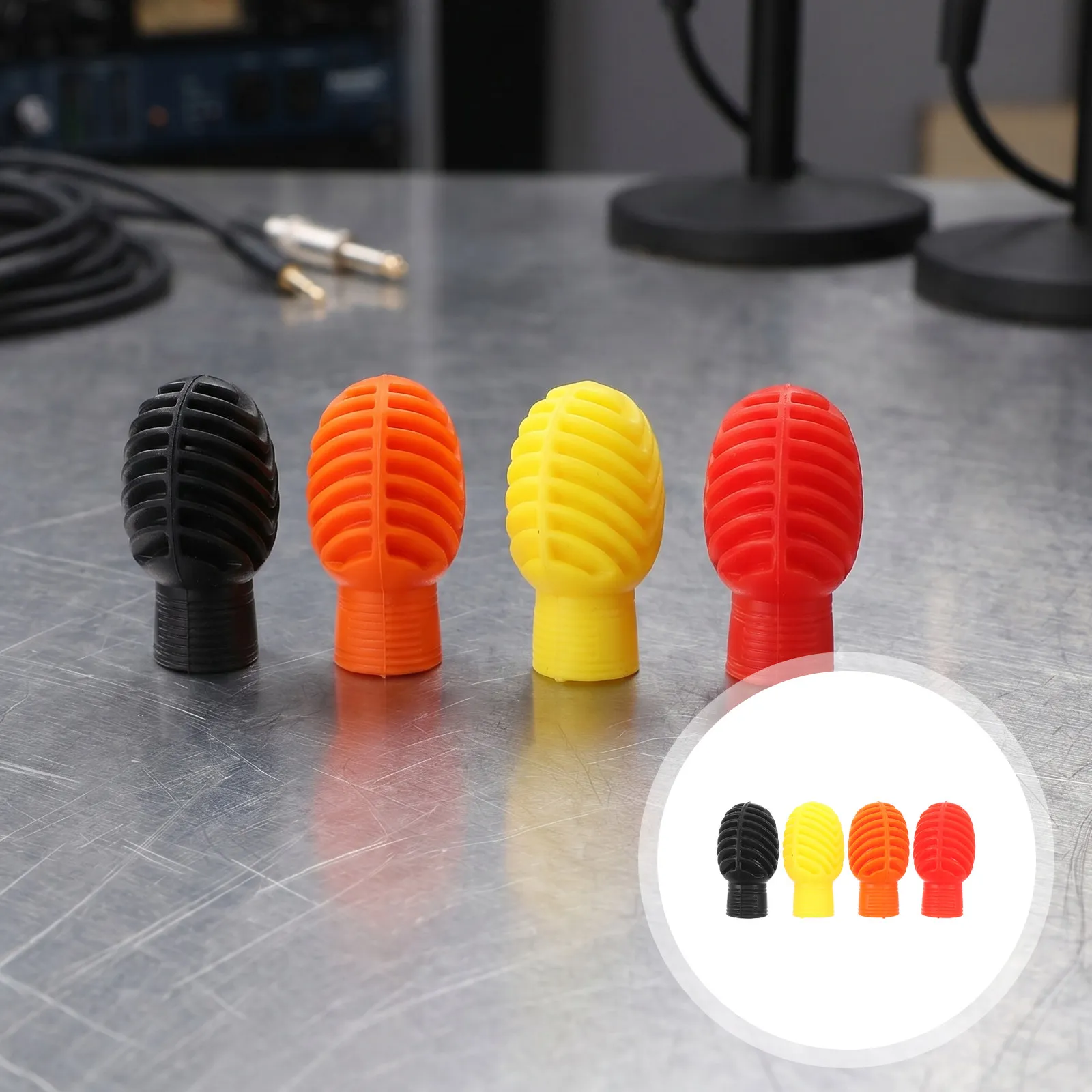 4Pairs Drum Mute Pads Silicone Quiet Drumstick Caps Noise Reducing Stick End Protectors Soft Drum Head Guards for Practice
