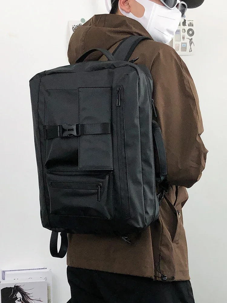 Sac à Dos en Nylon de Grande Capacité pour Homme, Style Streetwear, Décontracté, Voyage, École, Ordinateur Portable