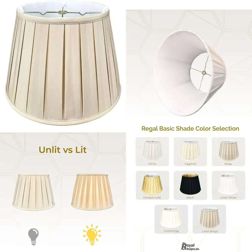 

Beige Pleated Empire Basic Lampshade 10x14.5x10 for Home Decor with English Pleat Design