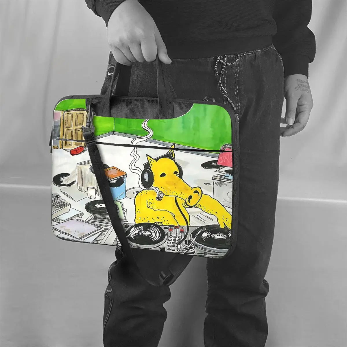 Quasimoto DJ حقيبة لابتوب حافظة واقية حقيبة كمبيوتر 13 14 15.6 بوصة حقيبة كمبيوتر محمول Crossbody لماك بوك برو اير