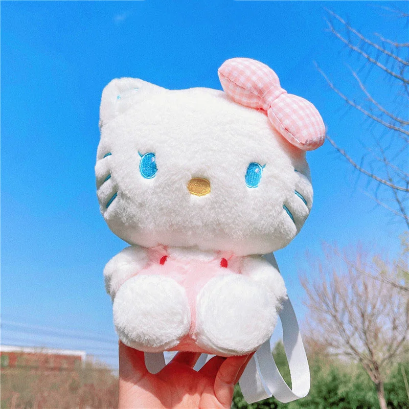 

Kawaii Sanrio Hello Kitty Backpack Sanrio Messenger Bag Women Stuffed Plush Toy Girl Backpacks Soft Storage Bag Birthday Gift