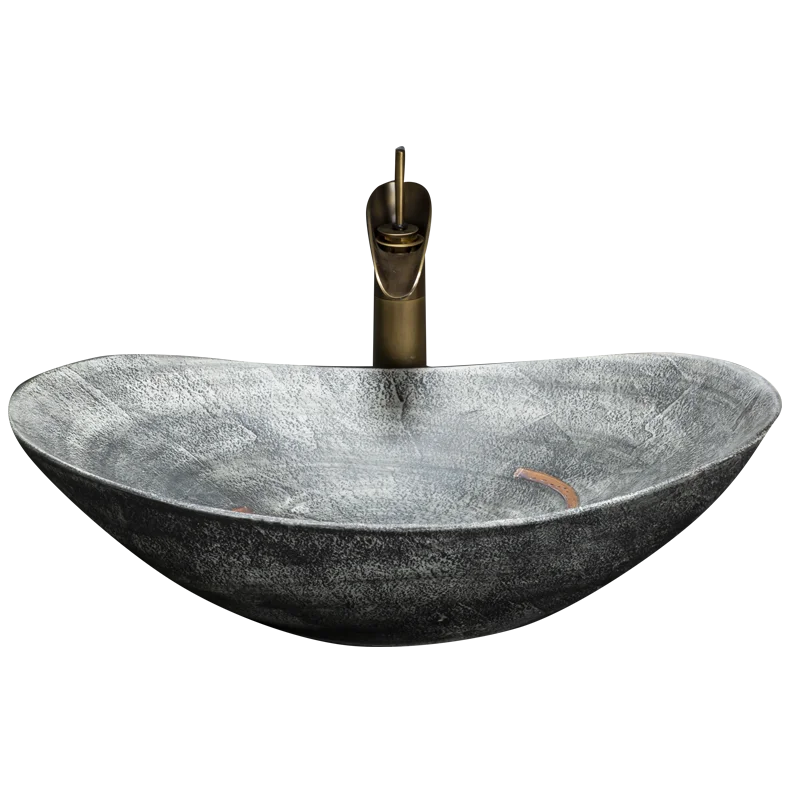 

On-stage wash basin Household retro ceramic Anti-splashing water size Size Art basin Balcony Single