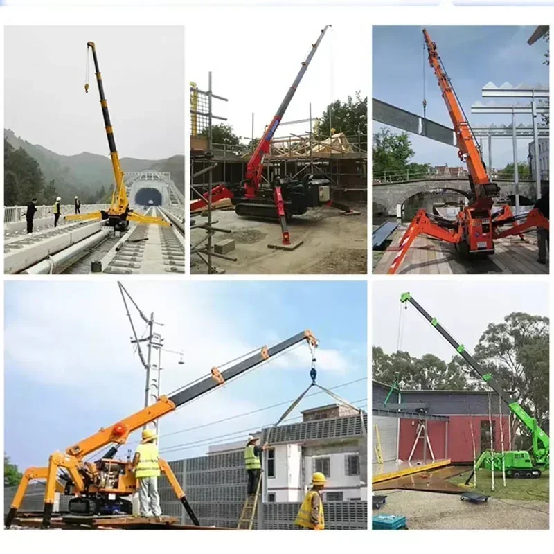 Spider Crane 10M 16M 22M Lifting Height Long Boom Spider Lift Mini Crawler Spider Crane With Long Arm Fly Jib