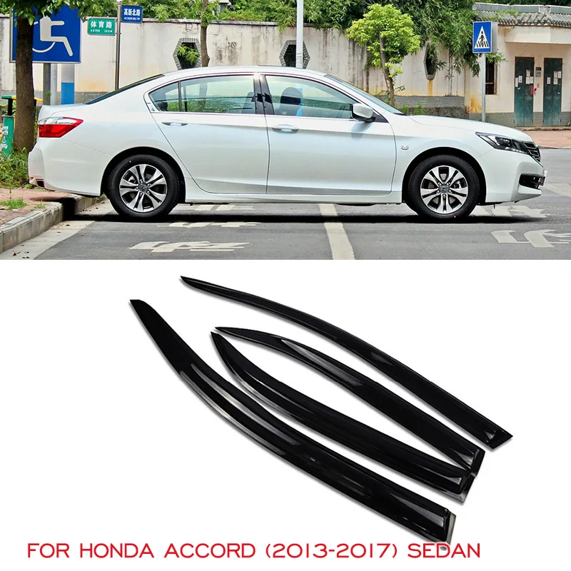 Side Window Deflector Shades For Honda ACCORD 2013 2014 2015 2016 2017 Sedan Car Door Visor Weathershield Wind Rain Sun Guards