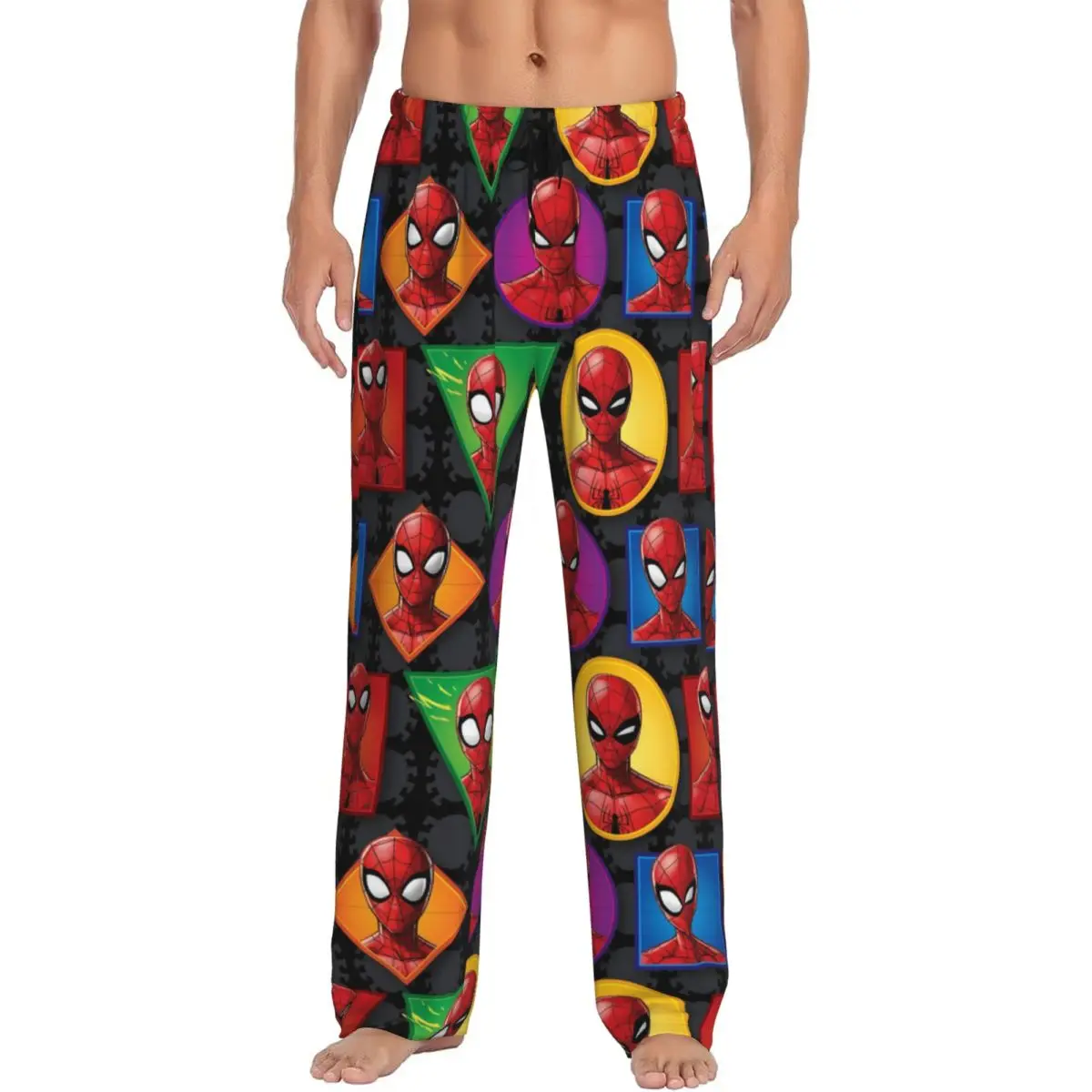 

Men Spider Man Cartoon Superhero Pajama Pants Custom Printed Sleep Sleepwear Bottoms with Pockets