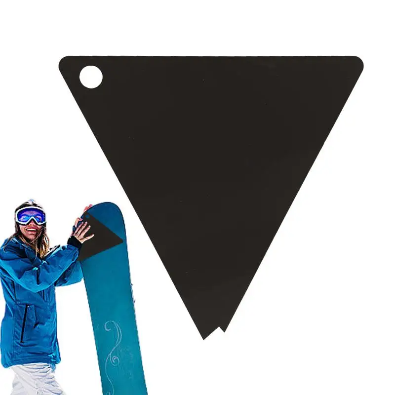 Rascador de cera triangular para Snowboard, eliminador de cera de esquí negro portátil, herramienta de eliminación de cera para Snowboard, accesorios, equipo de mantenimiento y reparación